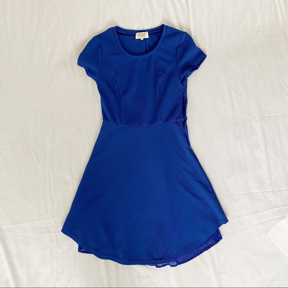 Blue fit & flare dress
